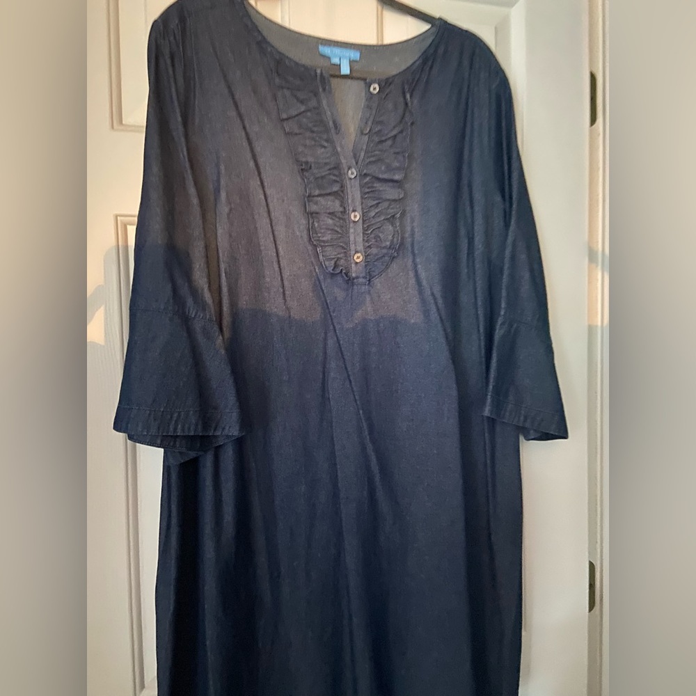 Draper James ruffle front denim dress